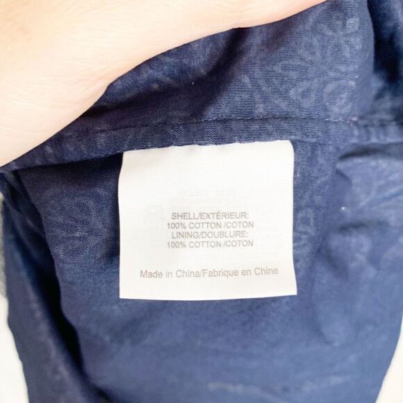 Tory Burch Blue Tile Printed White Button Up Belted Long Sleeve Work Dress Siz 8 - Picture 7 of 13